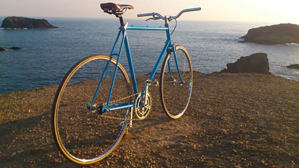Singlespeed bleu Jacques Anquetil des années 80