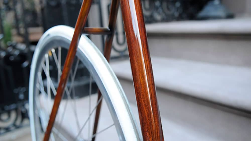 Rob's Woodgrain bike frames, vélo en simili-bois