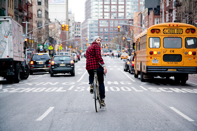 Down Town from Behind photos de cyclistes à New York