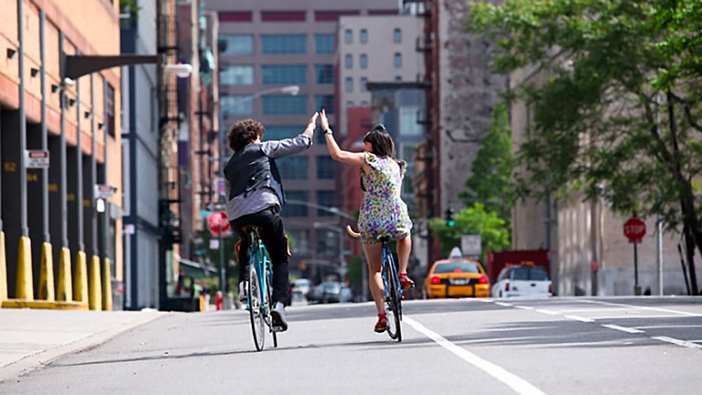 Down Town from Behind photos de cyclistes à New York