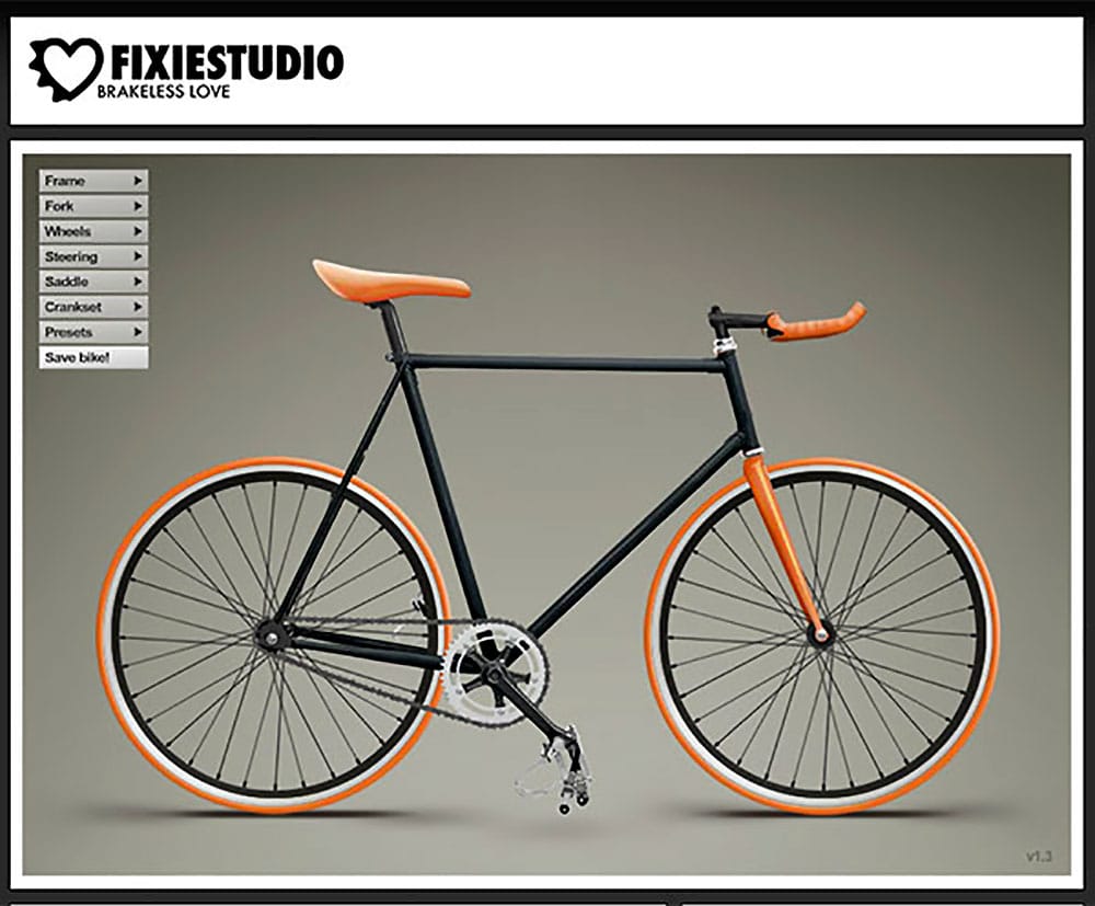 Les configurateurs de customisation vélo fixie singlespeed
