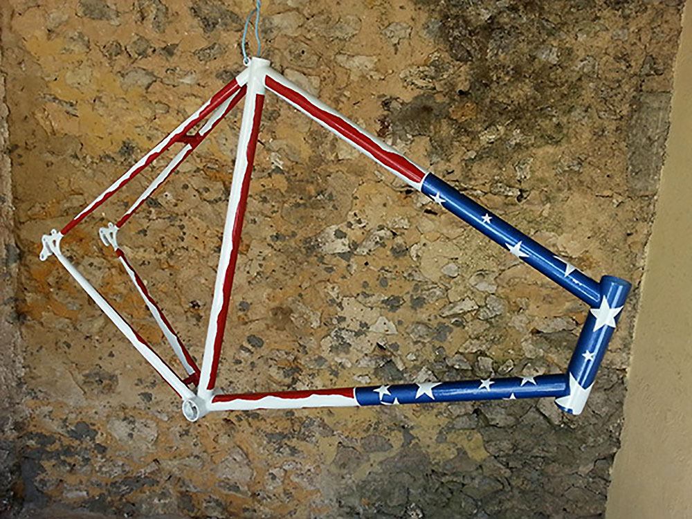 Vélo fixie pignon fixe aux couleurs des Etats unis !