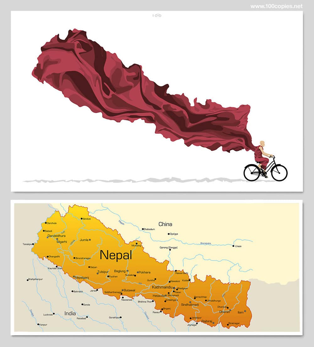 100copies aide le Népal avec son affiche Ride On, Népal