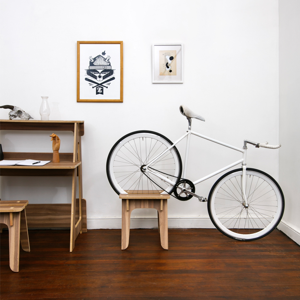 Du mobilier design moderne et un rack à vélos