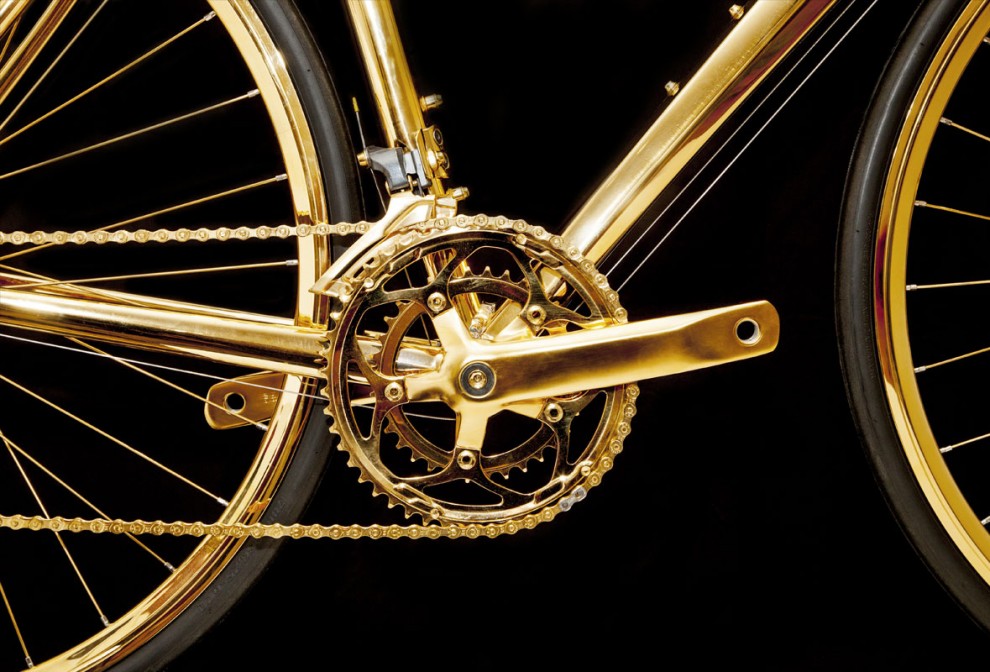 GoldGénie, un vélo complètement recouvert de dorure !