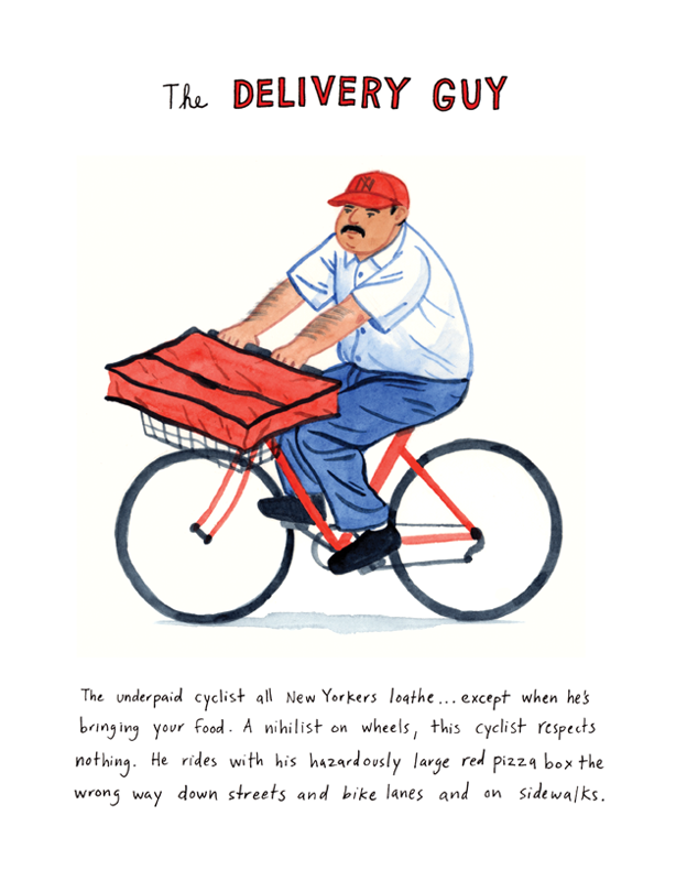 Série d'illustrations sur les cyclistes urbains de Kurt Mc Robert
