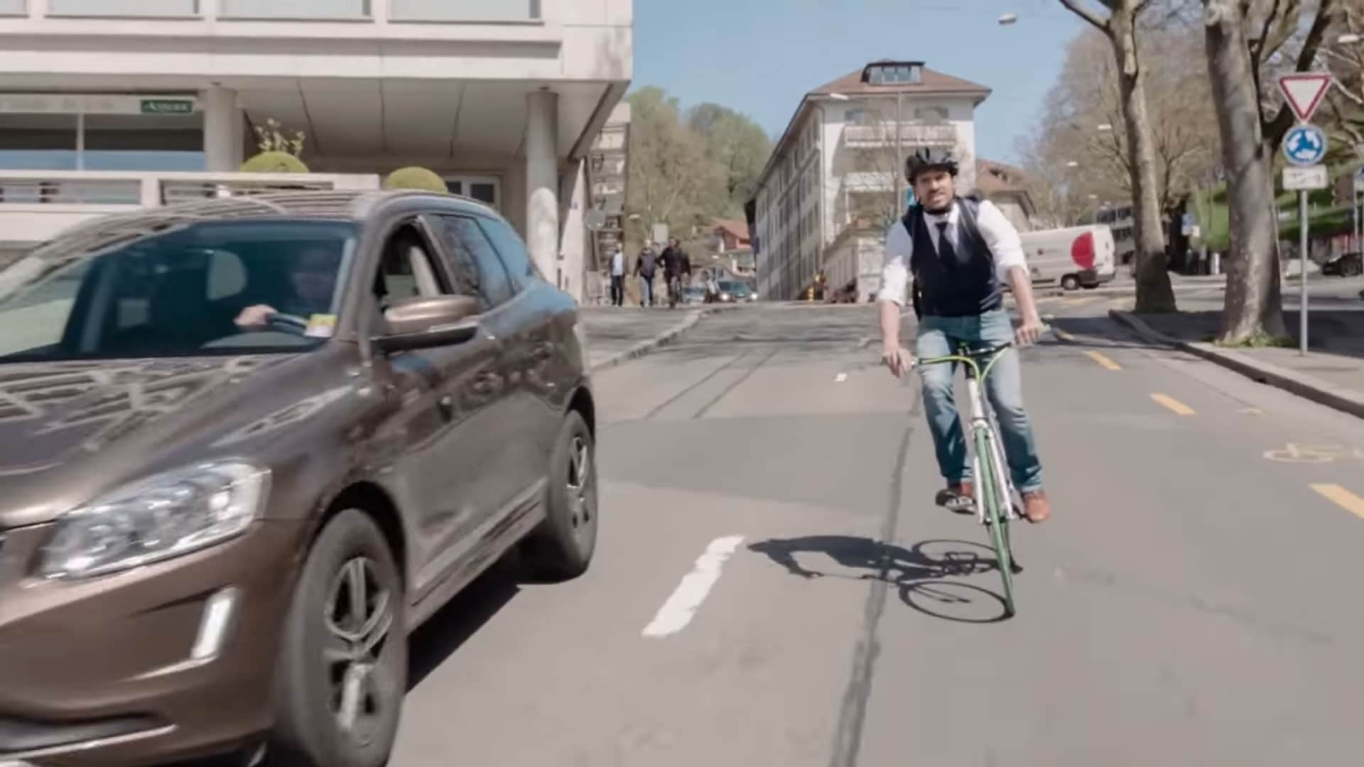 Clip choc pour prévenir les accidents à vélo en Suisse