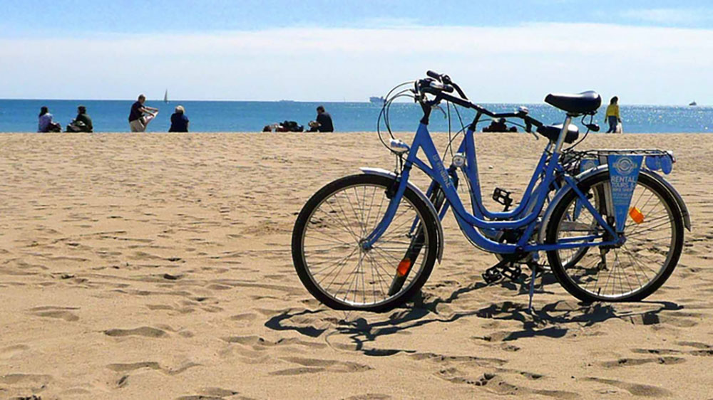 Накаченный велосипед. Пляжный велосипед. Велосипедисты на пляже. Велопрокат на пляже. Велосипед на пляже остров.